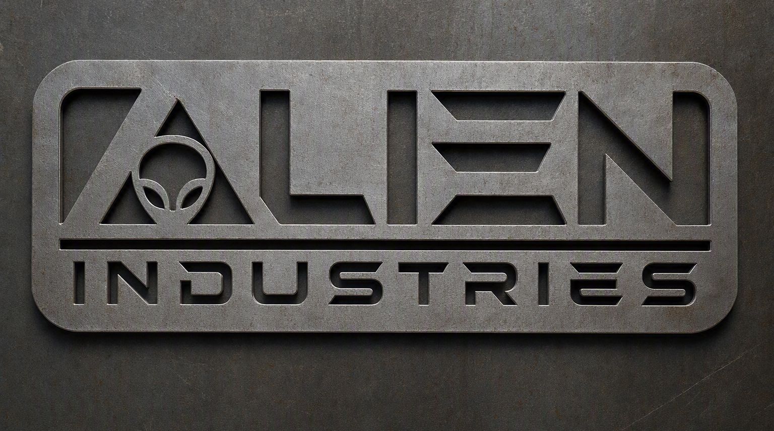 alien industries logo - alien steel Alien Industries AI-Generated T-Shirt Design - alien steel